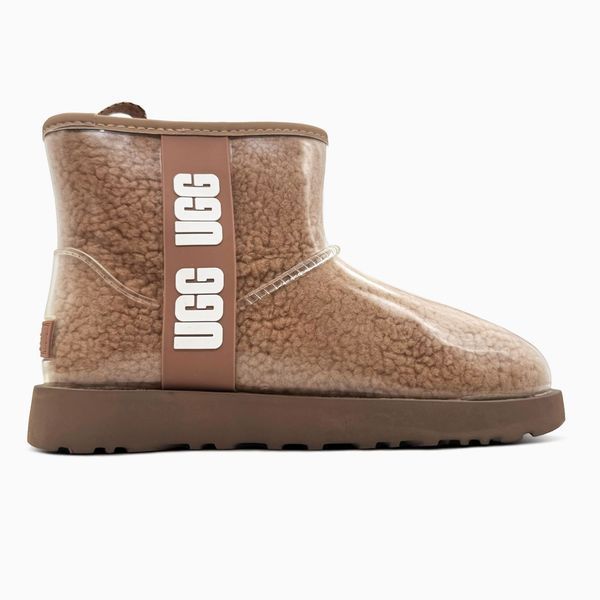 Зимові жіночі уггі Угг Класік Клір Міні коричневі з хутром ugg-0133 фото