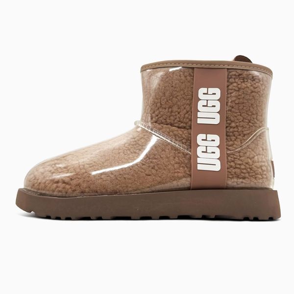 Зимові жіночі уггі Угг Класік Клір Міні коричневі з хутром ugg-0133 фото